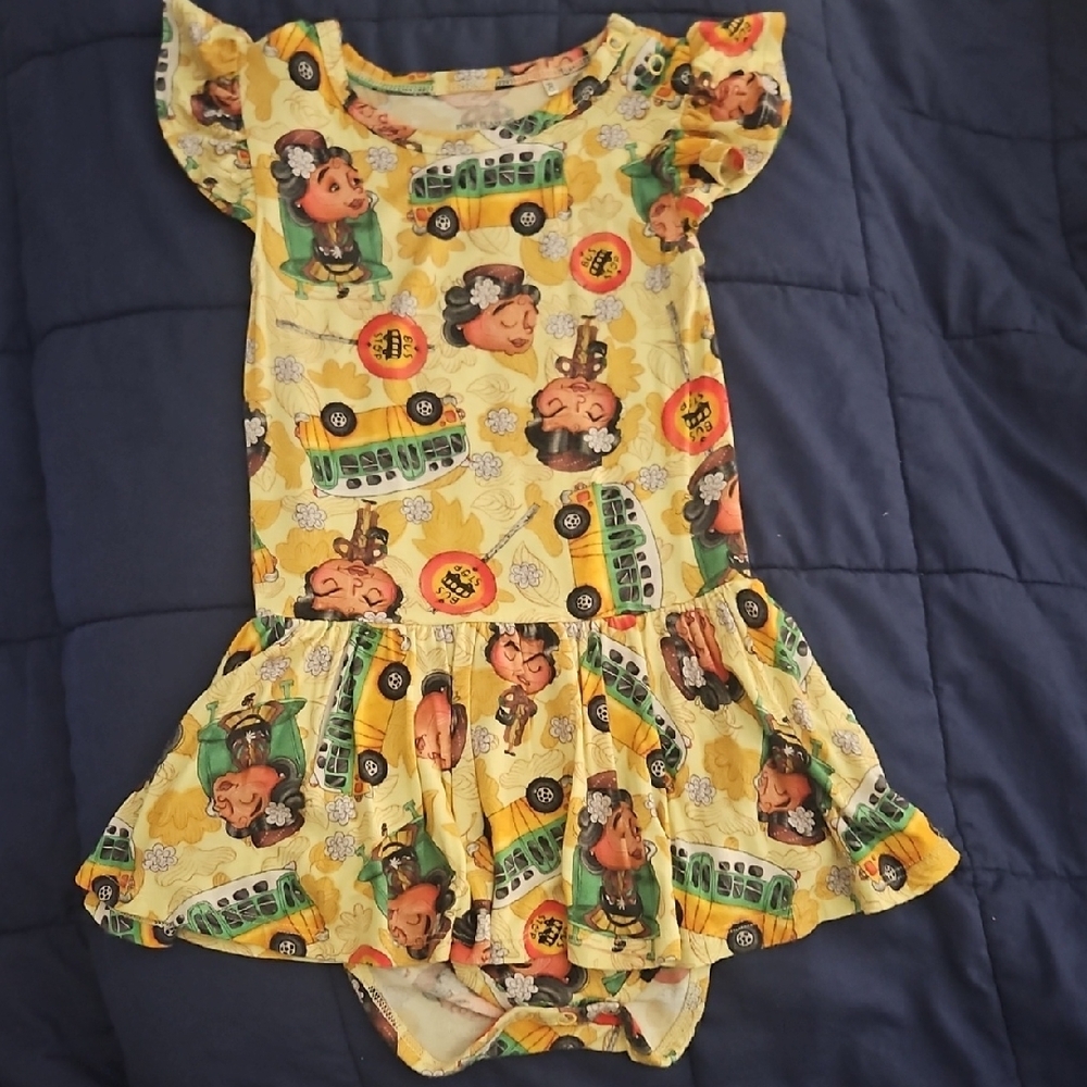 Colorful Cartoon Print Dress